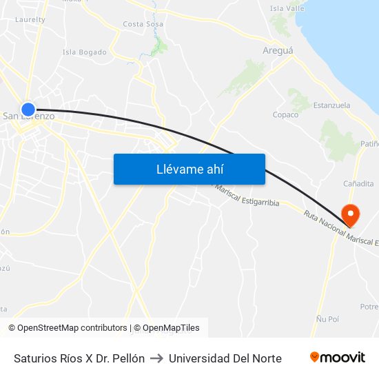 Saturios Ríos X Dr. Pellón to Universidad Del Norte map