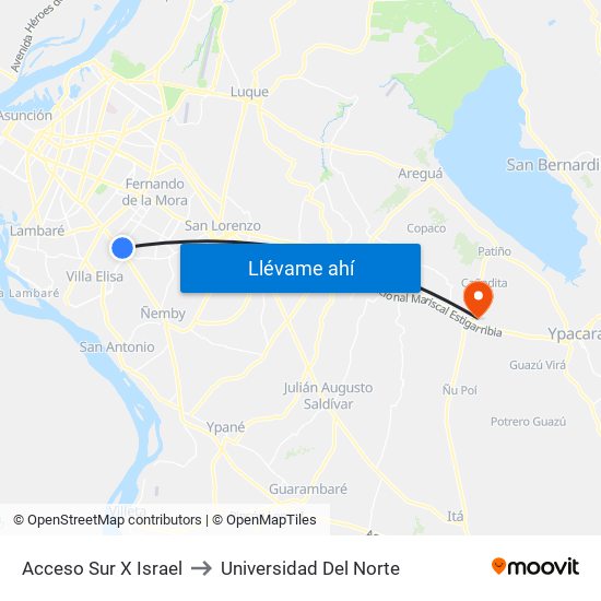 Acceso Sur X Israel to Universidad Del Norte map