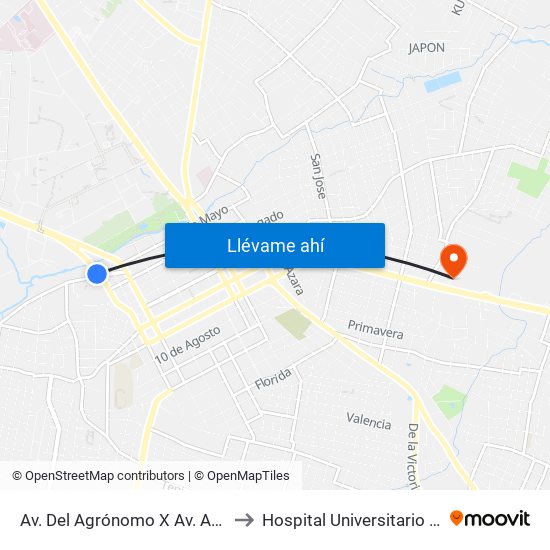 Av. Del Agrónomo X Av. Avelino Martínez to Hospital Universitario Sirio Libanés map