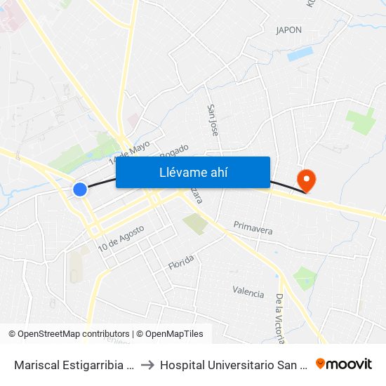 Mariscal Estigarribia X Av. Avelino Martínez to Hospital Universitario San Lorenzo - Grupo San Roque map