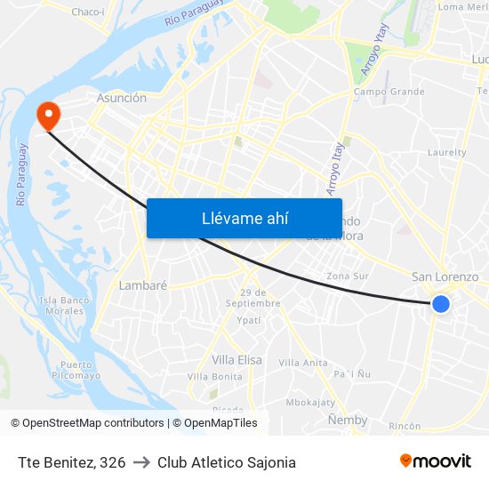 Tte Benitez, 326 to Club Atletico Sajonia map