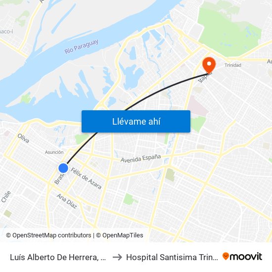 Luís Alberto De Herrera, 1095 to Hospital Santisima Trinidad map