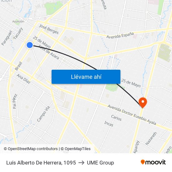 Luís Alberto De Herrera, 1095 to UME Group map