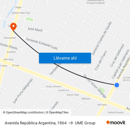 Avenida República Argentina, 1864 to UME Group map