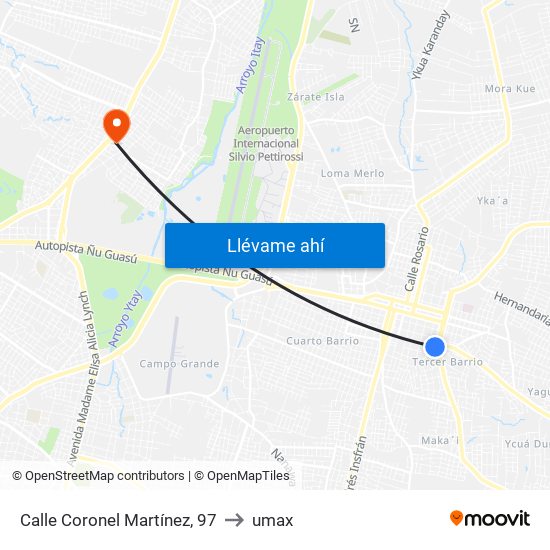 Calle Coronel Martínez, 97 to umax map
