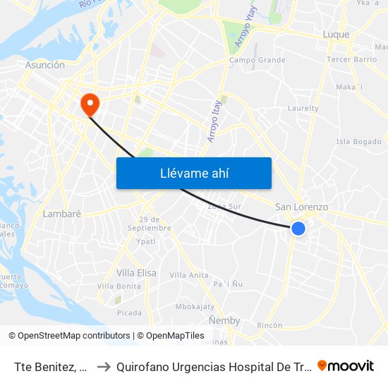 Tte Benitez, 326 to Quirofano Urgencias Hospital De Trauma map