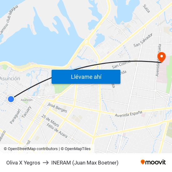 Oliva X Yegros to INERAM (Juan Max Boetner) map