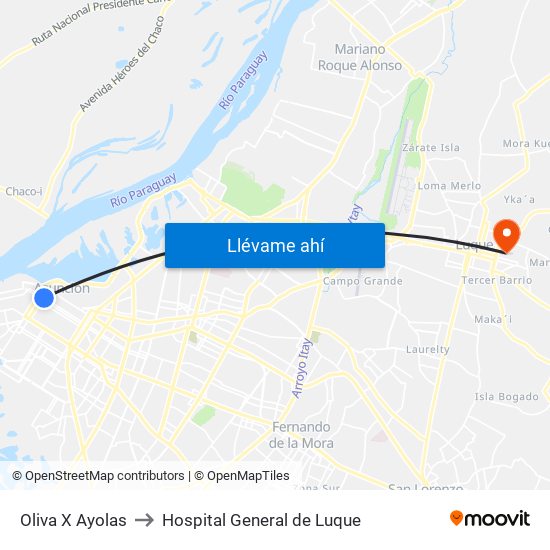 Oliva X Ayolas to Hospital General de Luque map