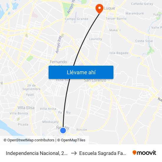 Independencia Nacional, 2196 to Escuela Sagrada Familia map