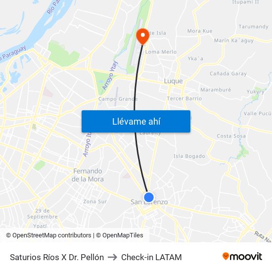 Saturios Ríos X Dr. Pellón to Check-in LATAM map