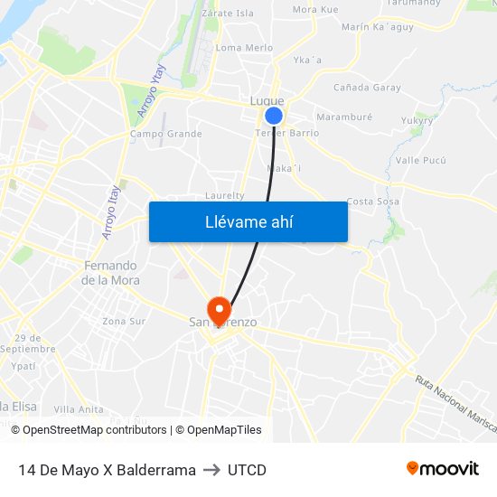 14 De Mayo X Balderrama to UTCD map