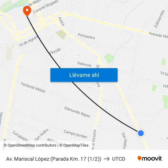 Av. Mariscal López (Parada Km. 17 (1/2)) to UTCD map