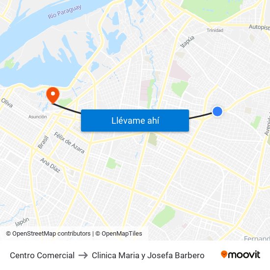 Centro Comercial to Clinica Maria y Josefa Barbero map