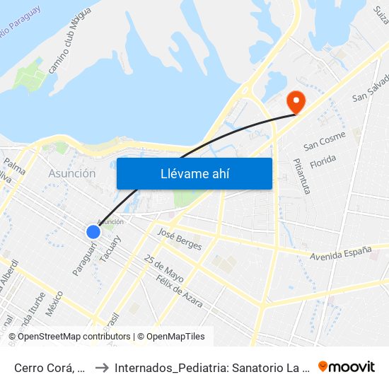 Cerro Corá, 452 to Internados_Pediatria: Sanatorio La Costa map