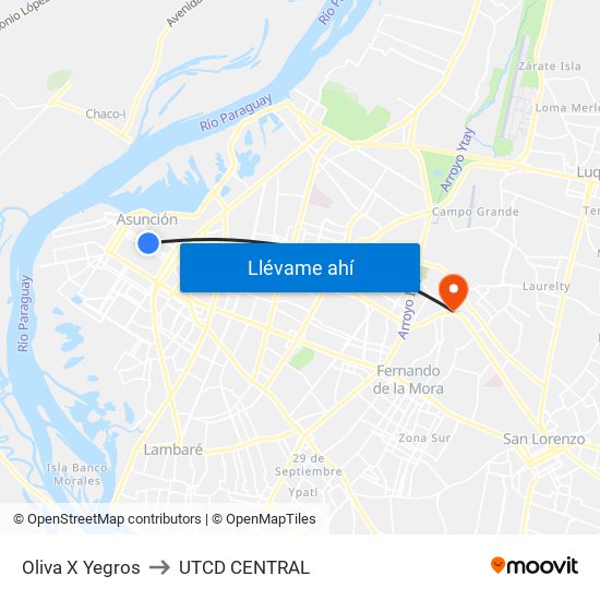 Oliva X Yegros to UTCD CENTRAL map