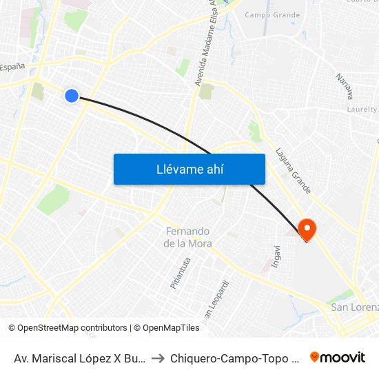 Av. Mariscal López X Bulnes to Chiquero-Campo-Topo 🐷🔨📝 map