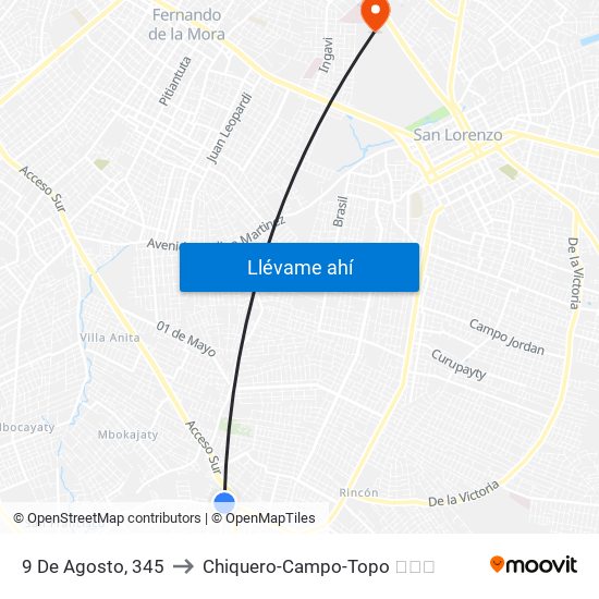 9 De Agosto, 345 to Chiquero-Campo-Topo 🐷🔨📝 map