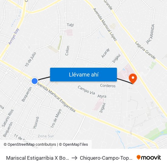 Mariscal Estigarribia X Boquerón to Chiquero-Campo-Topo 🐷🔨📝 map