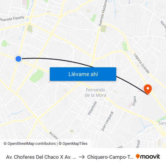 Av. Choferes Del Chaco X Av. Eusebio Ayala to Chiquero-Campo-Topo 🐷🔨📝 map