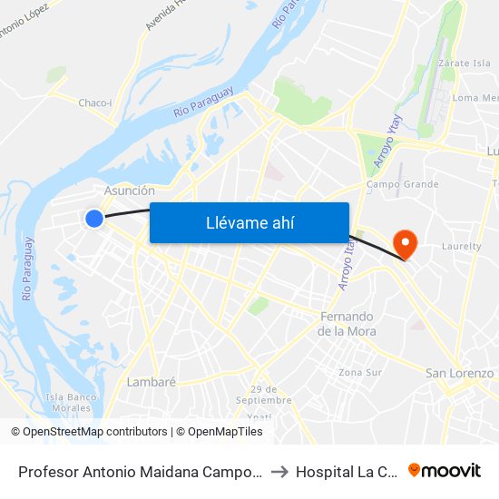 Profesor Antonio Maidana Campos, 1045 to Hospital La Costa map