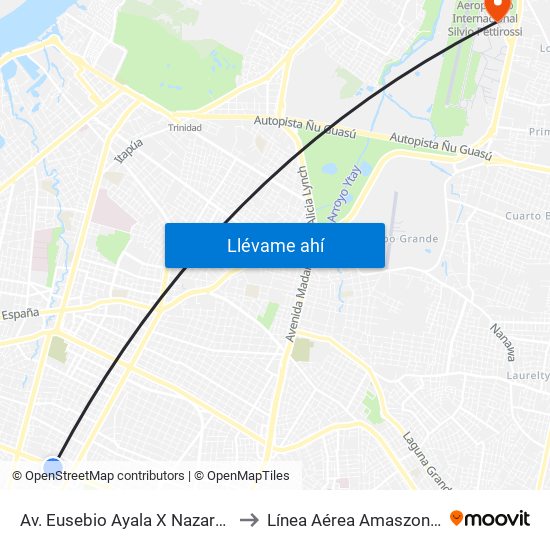 Av. Eusebio Ayala X Nazareth to Línea Aérea Amaszonas map