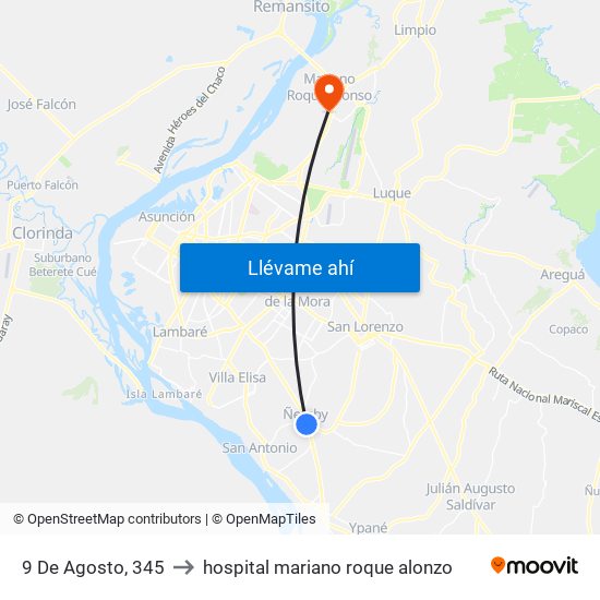 9 De Agosto, 345 to hospital mariano roque alonzo map