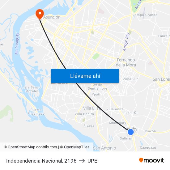 Independencia Nacional, 2196 to UPE map