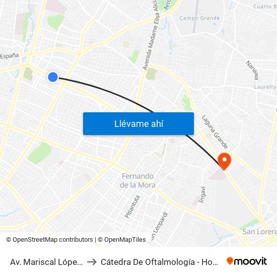 Av. Mariscal López X Bulnes to Cátedra De Oftalmología - Hospital De Clínicas map