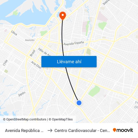Avenida República Argentina, 3016 to Centro Cardiovascular - Centro Médico La Costa map
