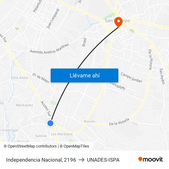 Independencia Nacional, 2196 to UNADES-ISPA map