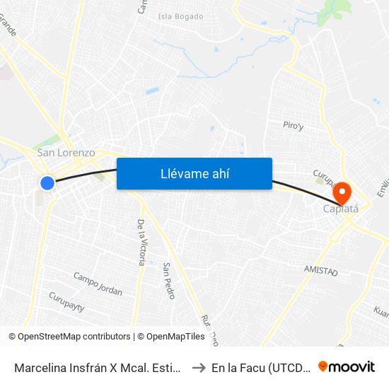 Marcelina Insfrán X Mcal. Estigarribia to En la Facu (UTCD) 📖✏ map