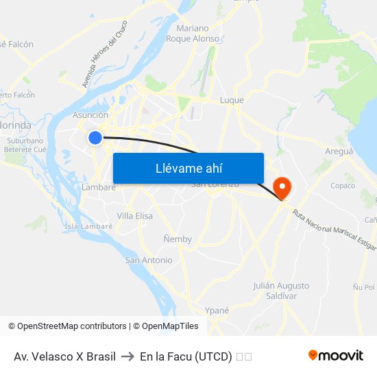 Av. Velasco X Brasil to En la Facu (UTCD) 📖✏ map