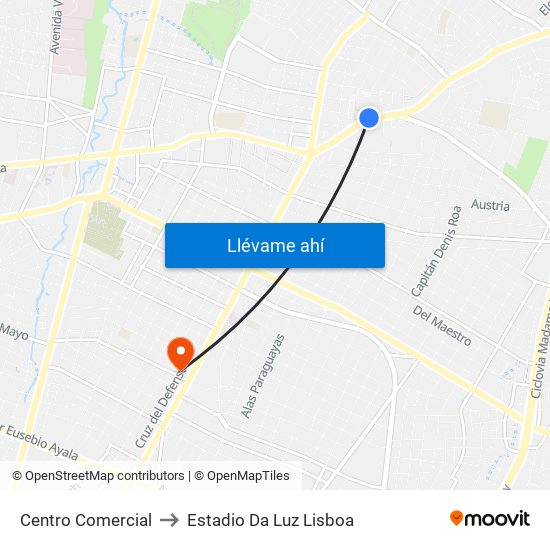 Centro Comercial to Estadio Da Luz Lisboa map