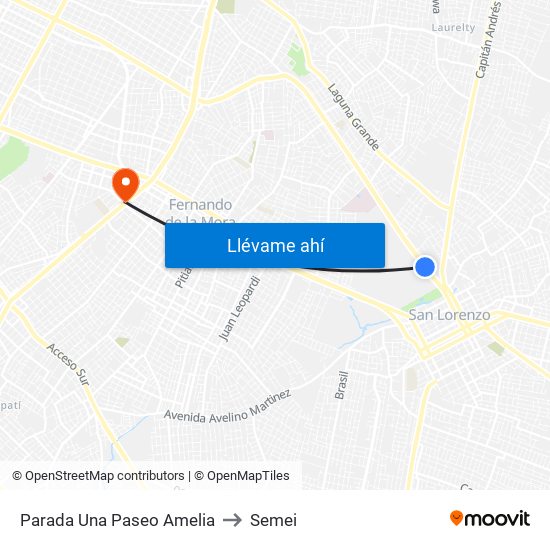 Parada Una Paseo Amelia to Semei map