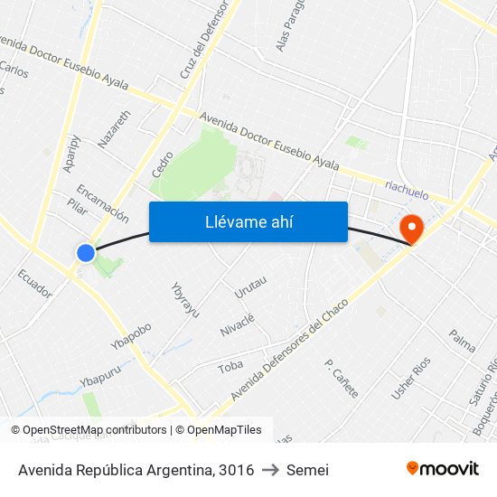 Avenida República Argentina, 3016 to Semei map