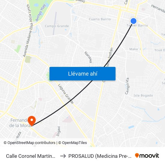 Calle Coronel Martínez, 97 to PROSALUD (Medicina Pre-Paga) map