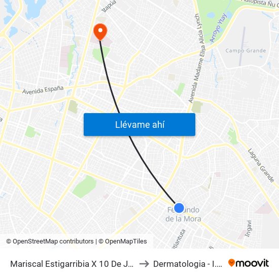 Mariscal Estigarribia X 10 De Julio to Dermatologia - I.P.S map