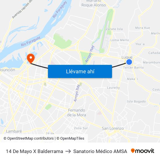 14 De Mayo X Balderrama to Sanatorio Médico AMSA map