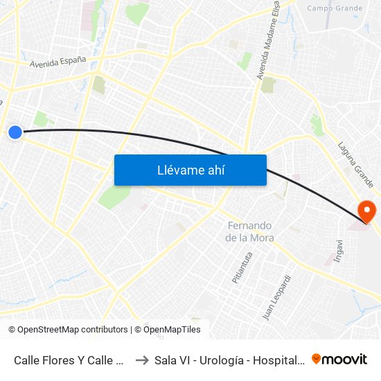 Calle Flores Y Calle Melgarejo to Sala VI - Urología - Hospital de Clinicas map