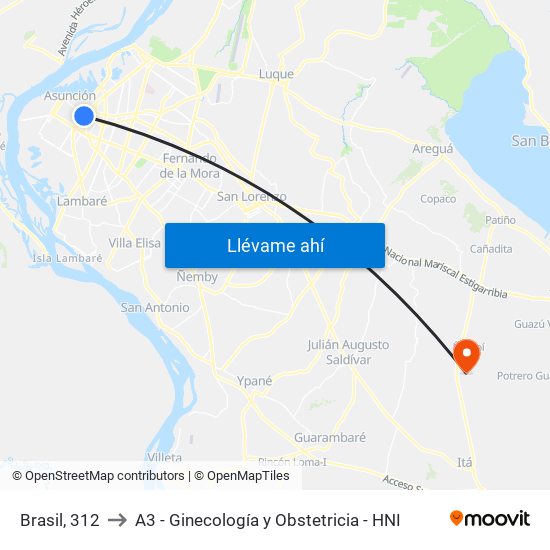 Brasil, 312 to A3 - Ginecología y Obstetricia - HNI map