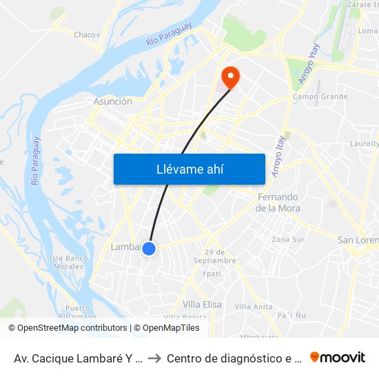 Av. Cacique Lambaré Y Calle Escobar to Centro de diagnóstico e imágenes - IPS map