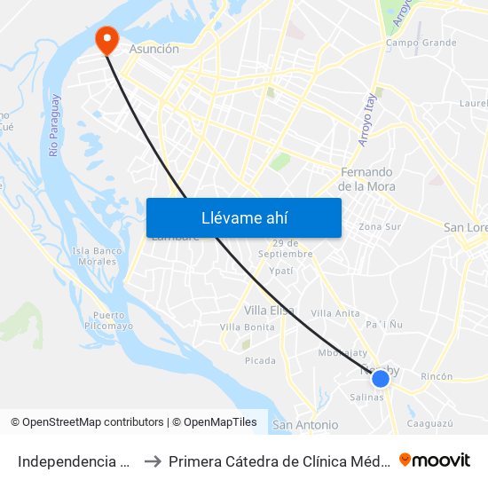 Independencia Nacional, 2196 to Primera Cátedra de Clínica Médica - Hospital de Clínicas map