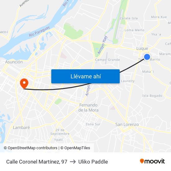Calle Coronel Martínez, 97 to Uliko Paddle map