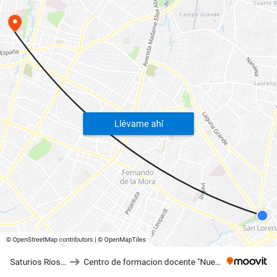 Saturios Ríos X Dr. Pellón to Centro de formacion docente "Nuestra Señora De La Asuncion" map