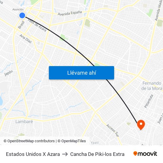 Estados Unidos X Azara to Cancha De Piki-los Extra map