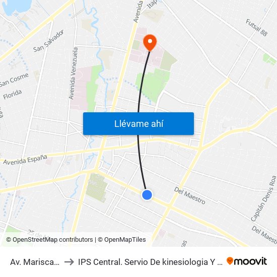 Av. Mariscal López X Bulnes to IPS Central. Servio De kinesiologia Y Rehabilitacion (Especialista En Rodilla G-04) map