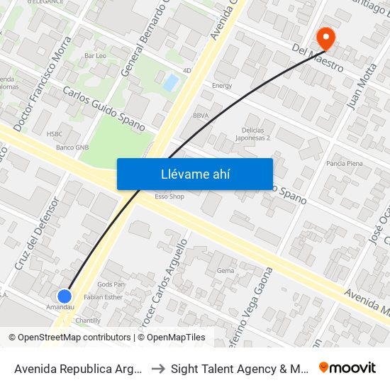 Avenida Republica Argentina, 201 to Sight Talent Agency & Model School map