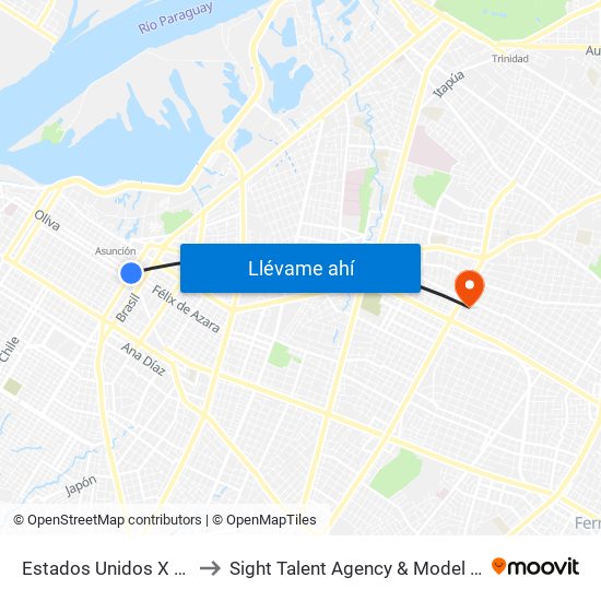 Estados Unidos X Azara to Sight Talent Agency & Model School map