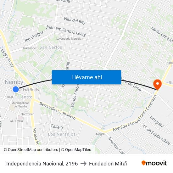 Independencia Nacional, 2196 to Fundacion Mita'i map