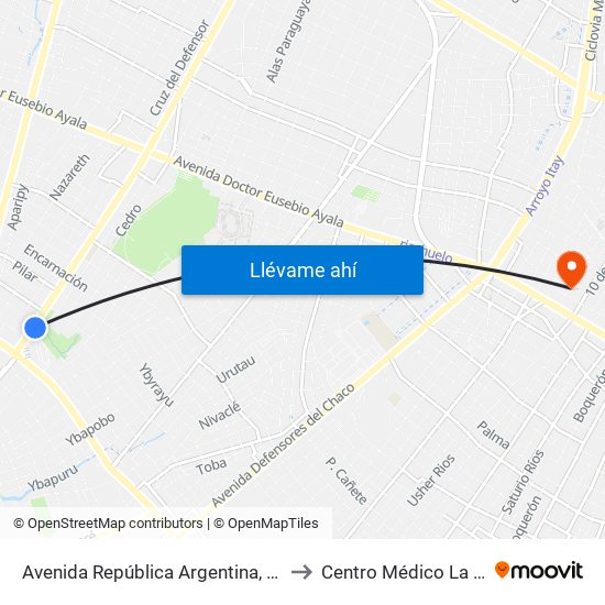Avenida República Argentina, 3016 to Centro Médico  La Paz map